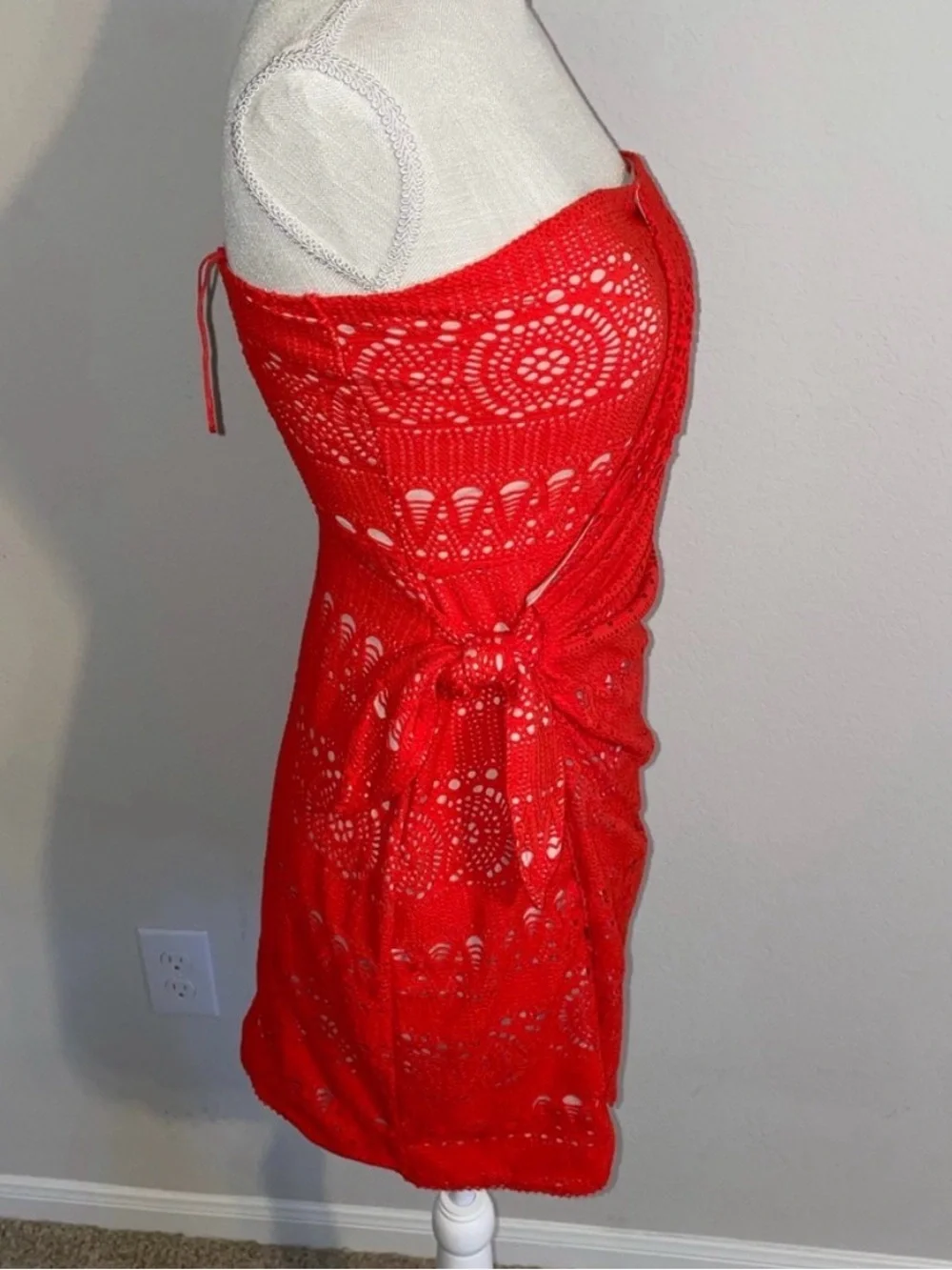 Free People Oceanside Crochet Strapless Mini Dress | NWT | Size Small